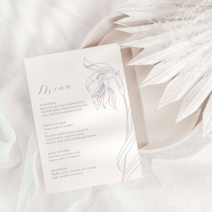 Line Art Blume Lavender Menükarte