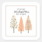 Line Art Boho Earthy Moderne Minimalistische nordi Quadratischer Aufkleber (Vorderseite)