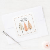 Line Art Boho Earthy Moderne Minimalistische nordi Quadratischer Aufkleber (Umschlag)