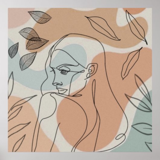 Line Art Boho Poster (Vorne)