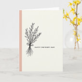 Line Art Bouquet Muttertagskarte Karte (Gelbe Blume)