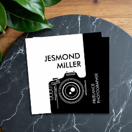 Line Art Camera Fotograf Business Card Quadratische Visitenkarte