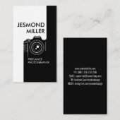 Line Art Camera Fotograf Business Card Visitenkarte (Vorne/Hinten)