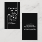 Line Art Camera Fotograf Visitenkarte (Vorne/Hinten)