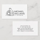 Line Art Camera Icon Business Card Visitenkarte (Vorne/Hinten)