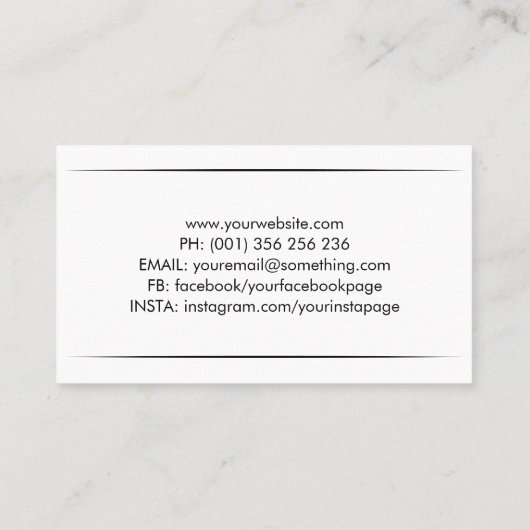 Line Art Camera Icon Visitenkarte (Rückseite)