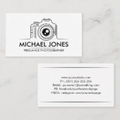 Line Art Camera Icon Visitenkarte (Vorne/Hinten)