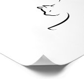 Line Art Cat Line zeichnend Katze minimalistisch Poster (Ecke)