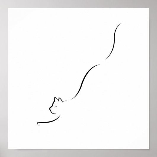 Line Art Cat Line zeichnend Katze minimalistisch Poster (Vorne)