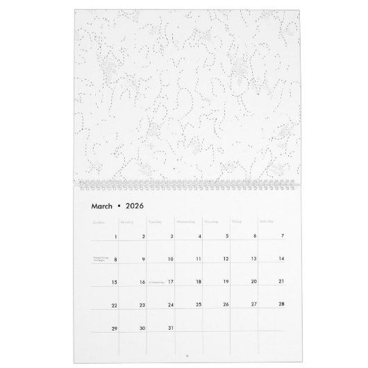 Line Art, Catskill White, Fantasy Kalender (Mär 2026)