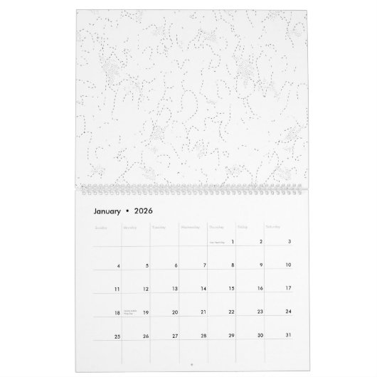 Line Art, Catskill White, Fantasy Kalender (Jan 2026)