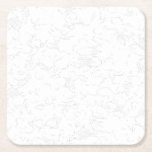 Line Art, Catskill White, Fantasy Paper Untersetze Rechteckiger Pappuntersetzer (Vorderseite)