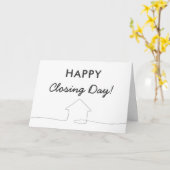 Line Art Closing Day Neutral Real Estate Agent Karte (Gelbe Blume)