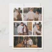 Line Art Deco Schwarz Creme Hochzeit Save the Date (Rückseite)