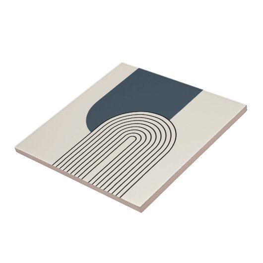 Line Art des Mid Centres mit dunkelblauem Bogen Fliese (Seite)