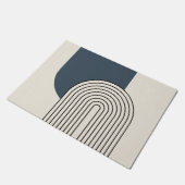 Line Art des Mid Centres mit dunkelblauem Bogen Fußmatte (Schrägansicht)