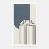 Line Art des Mid Centres mit dunkelblauem Bogen Serviette (Vorderseite)