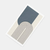 Line Art des Mid Centres mit dunkelblauem Bogen Serviette (Ecke)