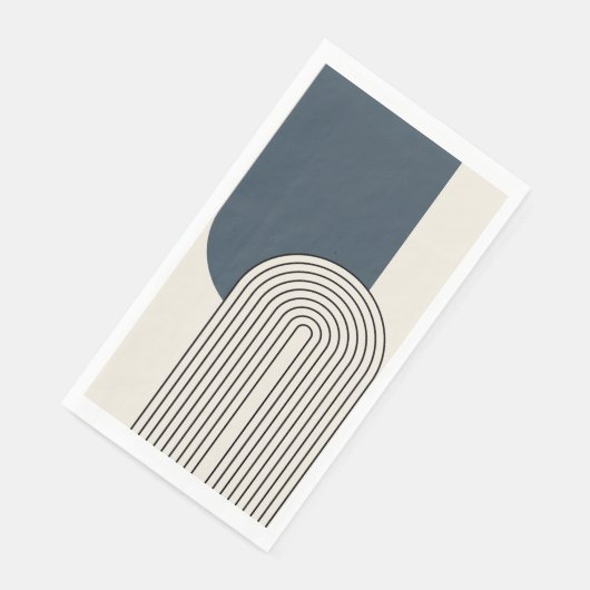 Line Art des Mid Centres mit dunkelblauem Bogen Serviette (Ecke)