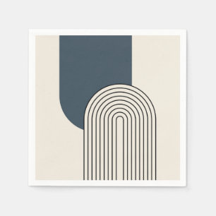 Line Art des Mid Centres mit dunkelblauem Bogen Serviette