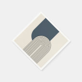 Line Art des Mid Centres mit dunkelblauem Bogen Serviette (Ecke)