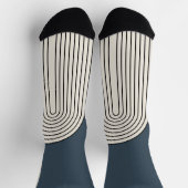 Line Art des Mid Centres mit dunkelblauem Bogen Socken (Oben)