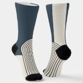 Line Art des Mid Centres mit dunkelblauem Bogen Socken (Gewinkelt)