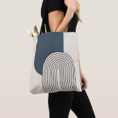 Line Art des Mid Centres mit dunkelblauem Bogen Tasche (Von Nahem)