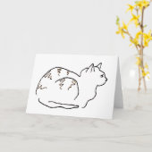 Line Art Drawing Striped Cat Greeting Card Karte (Gelbe Blume)