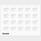 Line Art Drawing Striped Cat  Runder Aufkleber (Blatt)