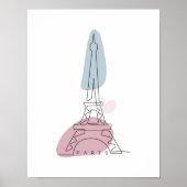 Line Art Eiffel Tower Poster (Vorne)