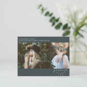 Line Art Emerald Graduation Party Foto Postkarte (Stehend Vorderseite)