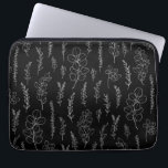 Line Art Eucalyptus Pattern Laptopschutzhülle<br><div class="desc">Minimal elegante Linie Art eucalyptus schwarz-weiß Muster</div>