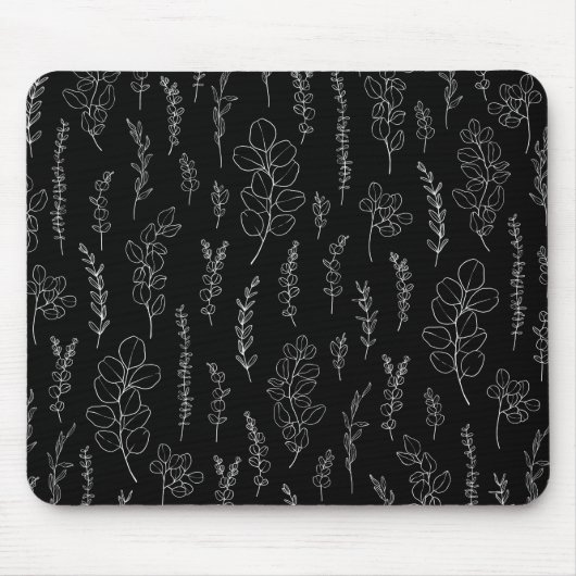 Line Art Eucalyptus Pattern Mousepad (Vorne)