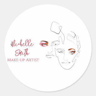 Line Art Fashion macht sich die Künstlermarkierung Runder Aufkleber