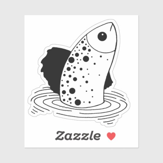 Line Art Fish Sticker (Blatt)