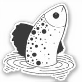 Line Art Fish Sticker (Vorderseite)