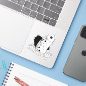 Line Art Fish Sticker (Laptop mit iPhone)