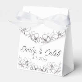 Line Art Floral Hochzeitsempfehlung Geschenkschachtel
