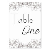 Line Art Floral Hochzeitsempfehlung Tischnummer (Vorderseite)