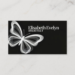Line Art Flügel: Modernes Business Card Design Visitenkarte