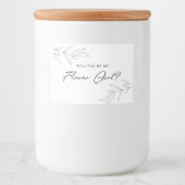 Line Art Foliage Flower Girl Candle Label Lebensmitteletikett (Vorderseite)
