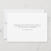 Line Art Foliage Leaf Bridesmaid Card Dankeskarte (Rückseite)