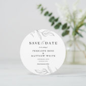 Line Art Foliage Leaf Save the Date Einladung (Stehend Vorderseite)