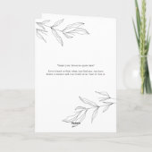 Line Art Foliage Leaf seine Vows-Karte Karte (Rückseite)