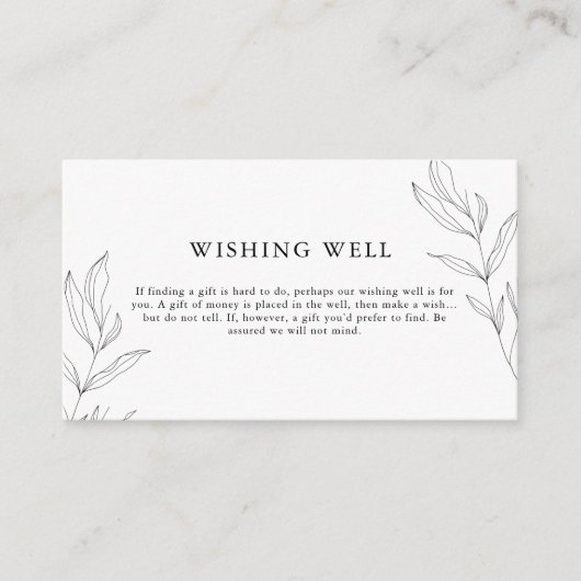 Line Art Foliage Leaf wünscht gut Einschließkarte Begleitkarte (Vorderseite)