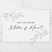 Line Art Foliage Matron of Honor Candle Label Lebensmitteletikett (Einzelnes Label)