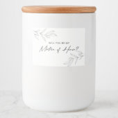 Line Art Foliage Matron of Honor Candle Label Lebensmitteletikett (Vorderseite)