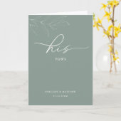 Line Art Foliage Sage Seine Vows Card Karte (Gelbe Blume)