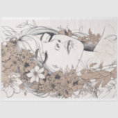 Line Art Frauen 4 Dekoupage Paper Seidenpapier (Vorderseite)